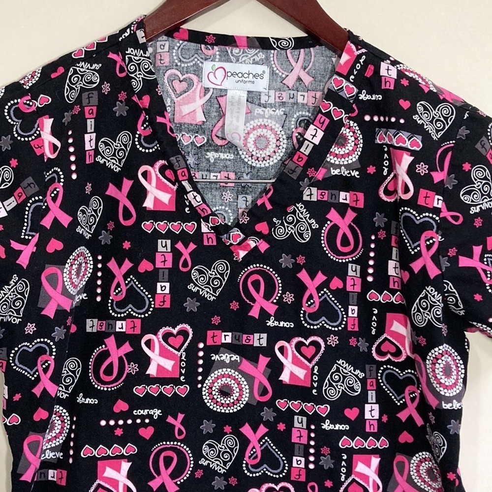 Peaches Uniforms Women’s Scrub Top Size Small - Picture 2 of 6